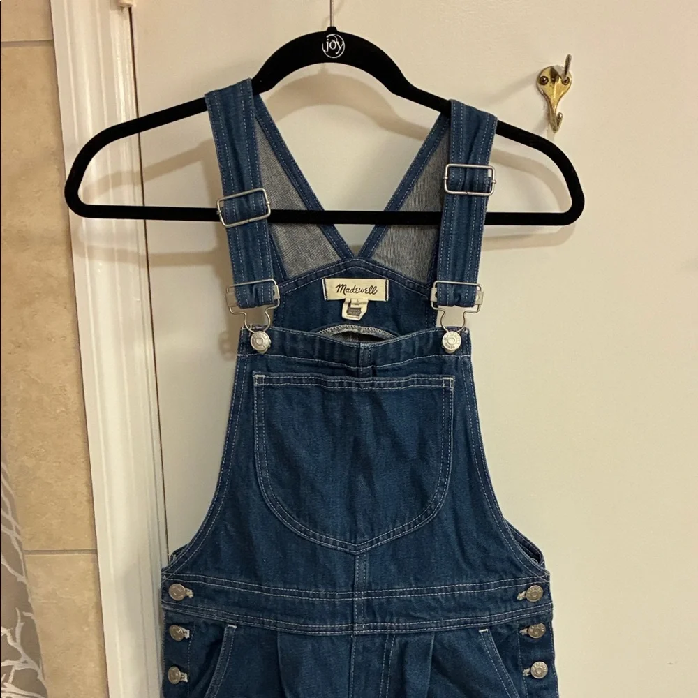 Madewell Blue Denim Wide Leg Overalls Sz 6 - Picture 5 of 14